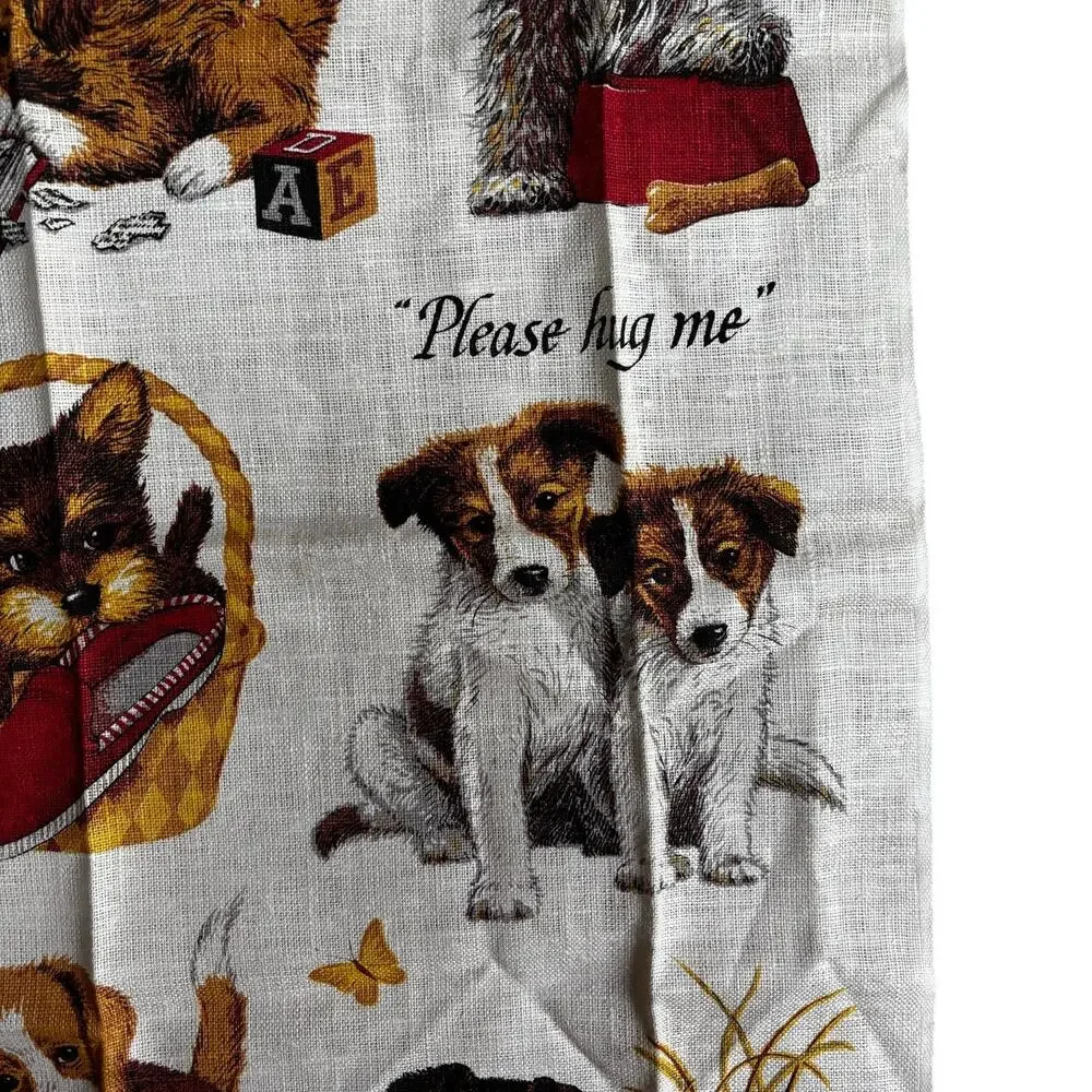 Kay Dee pure linen kitchen tea towel dog lovers love dogs puppies novelty print